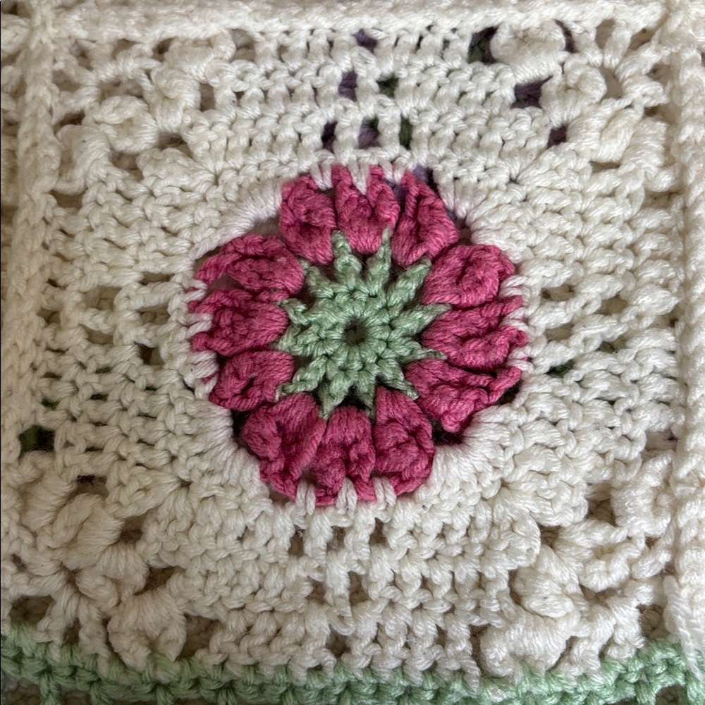 Vintage Handmade Knit Throw - Picture 3 of 6